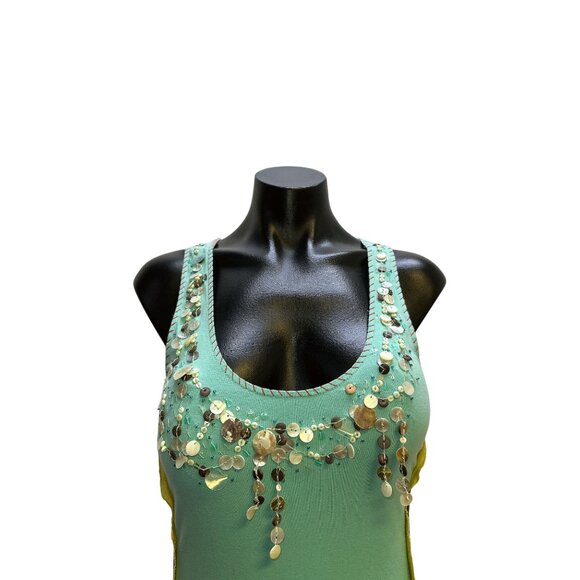 NWT A Common Thread Seafoam Green Sleeveless Dress w/Sequin & Shell Embellishmen - Picture 3 of 8